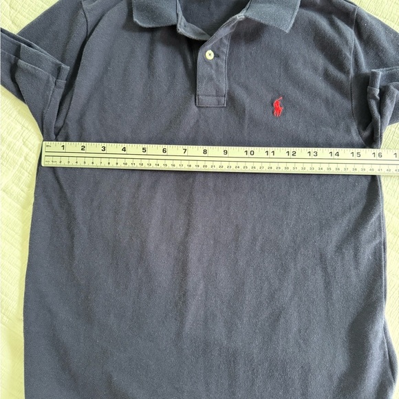 Polo Ralph Lauren Boys Navy Polo Shirt L (14-16) Red Pony Logo - Picture 4 of 7